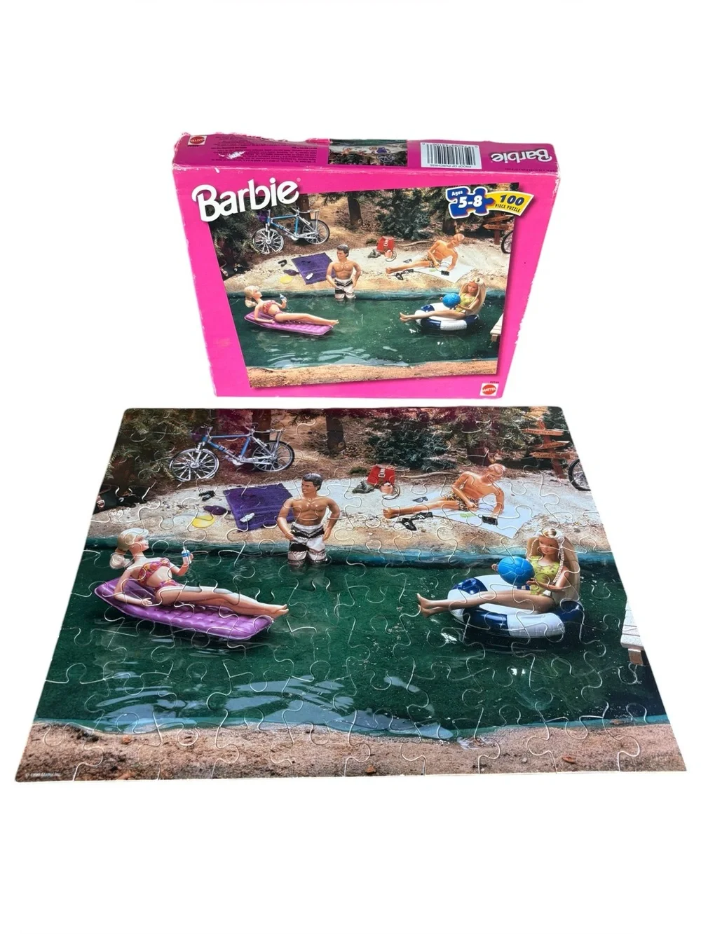 Barbie Vintage 1999 100 Piece Puzzle Lake Beach Scene